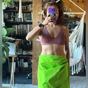 Zara lime green skirt